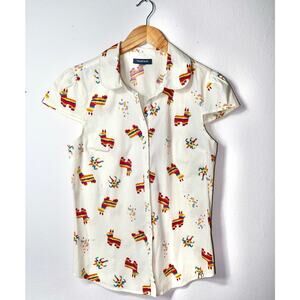 Anthropology Modcloth Piñata Button Front Top Small